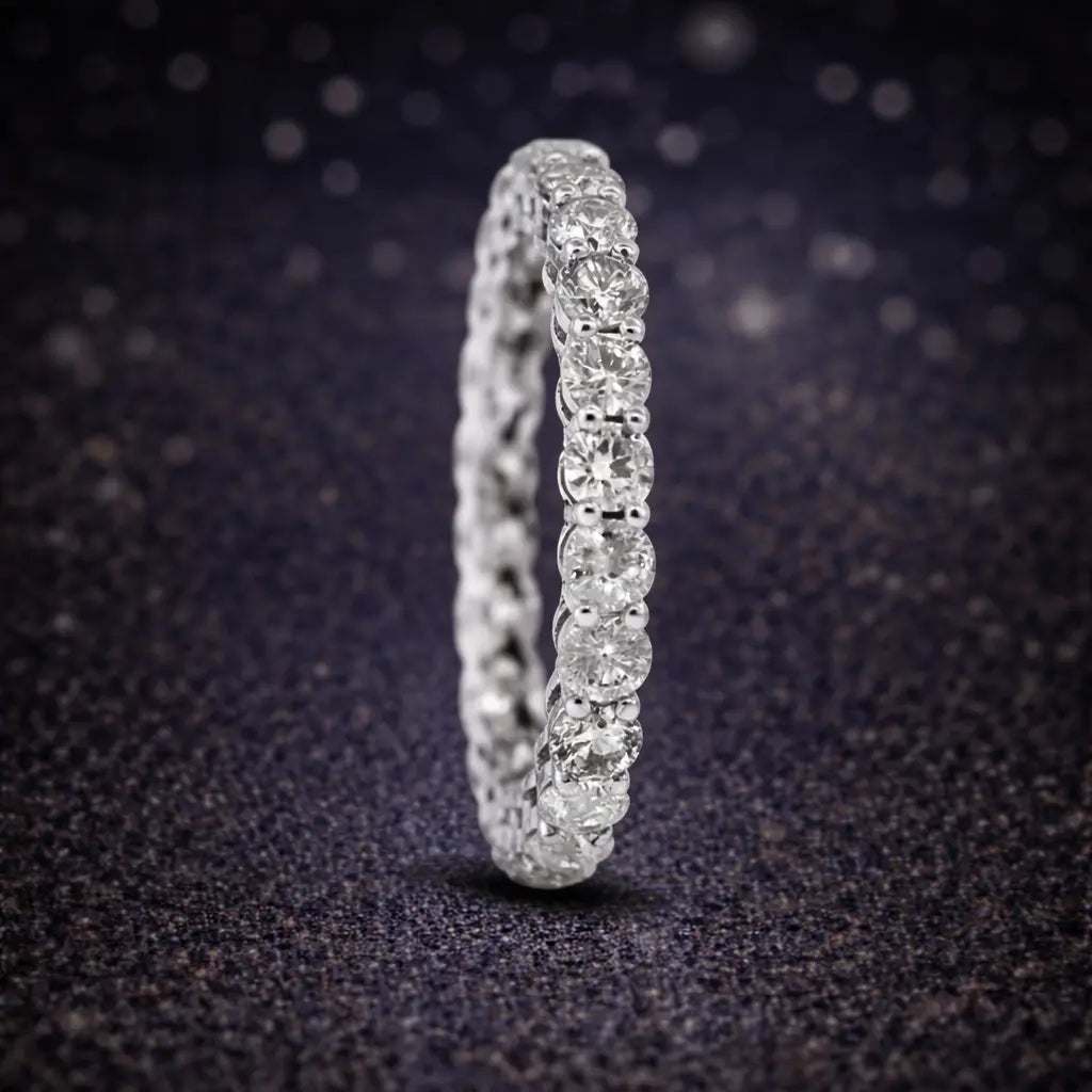 Ewigkeitsring 14 kt Weißgold - 1,68 ct Diamanten zertifiziert Cheap.Diamonds