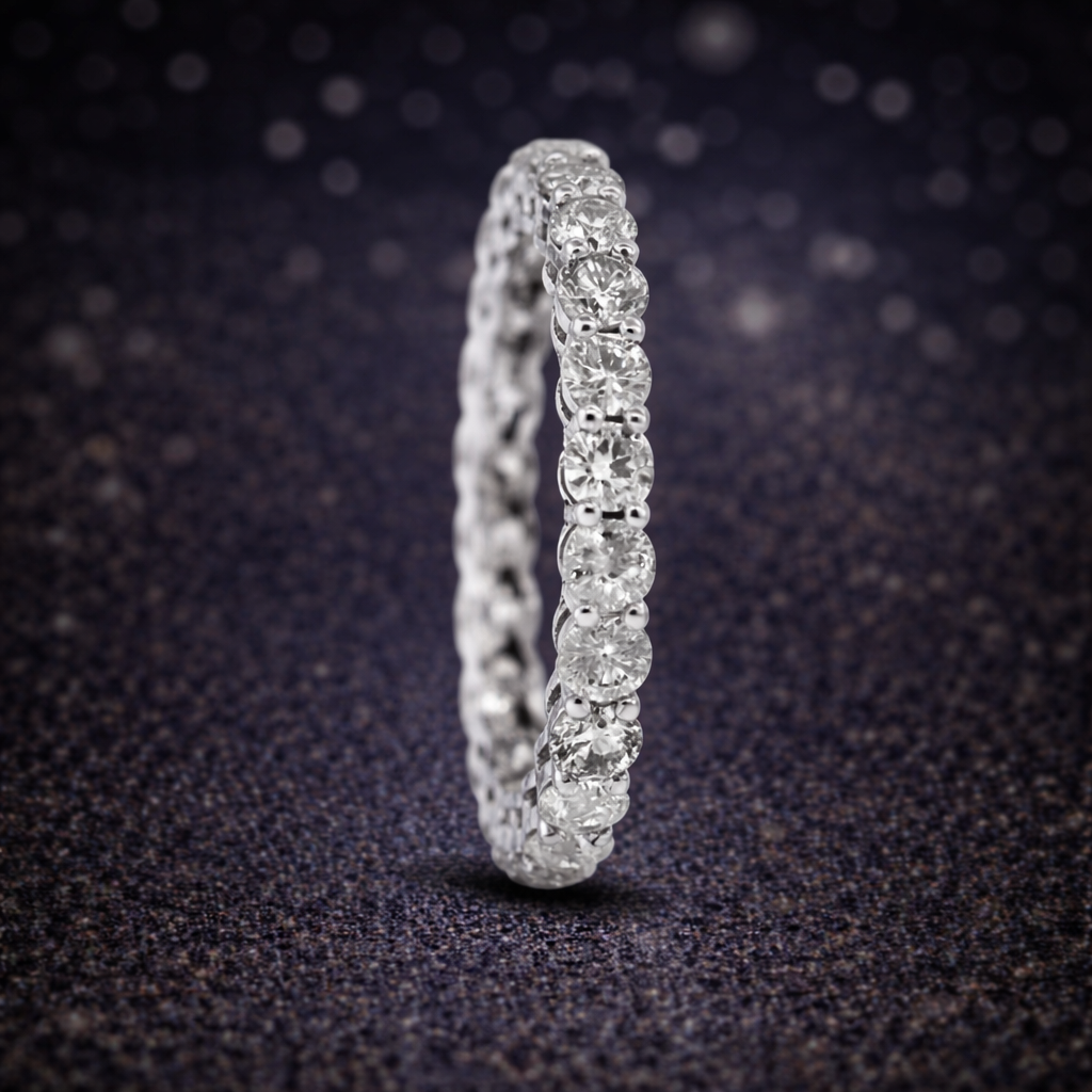 Ewigkeitsring 14 kt Weißgold - 1,68 ct Diamanten zertifiziert