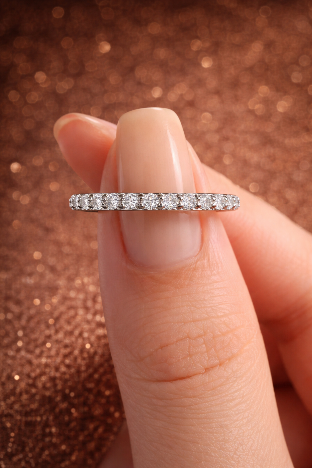 Moissanit Ewigkeit Ring D-Farbe | VVS1 mit GRA Zertifikat – 925 Sterling Silber Papas.Diamonds.World