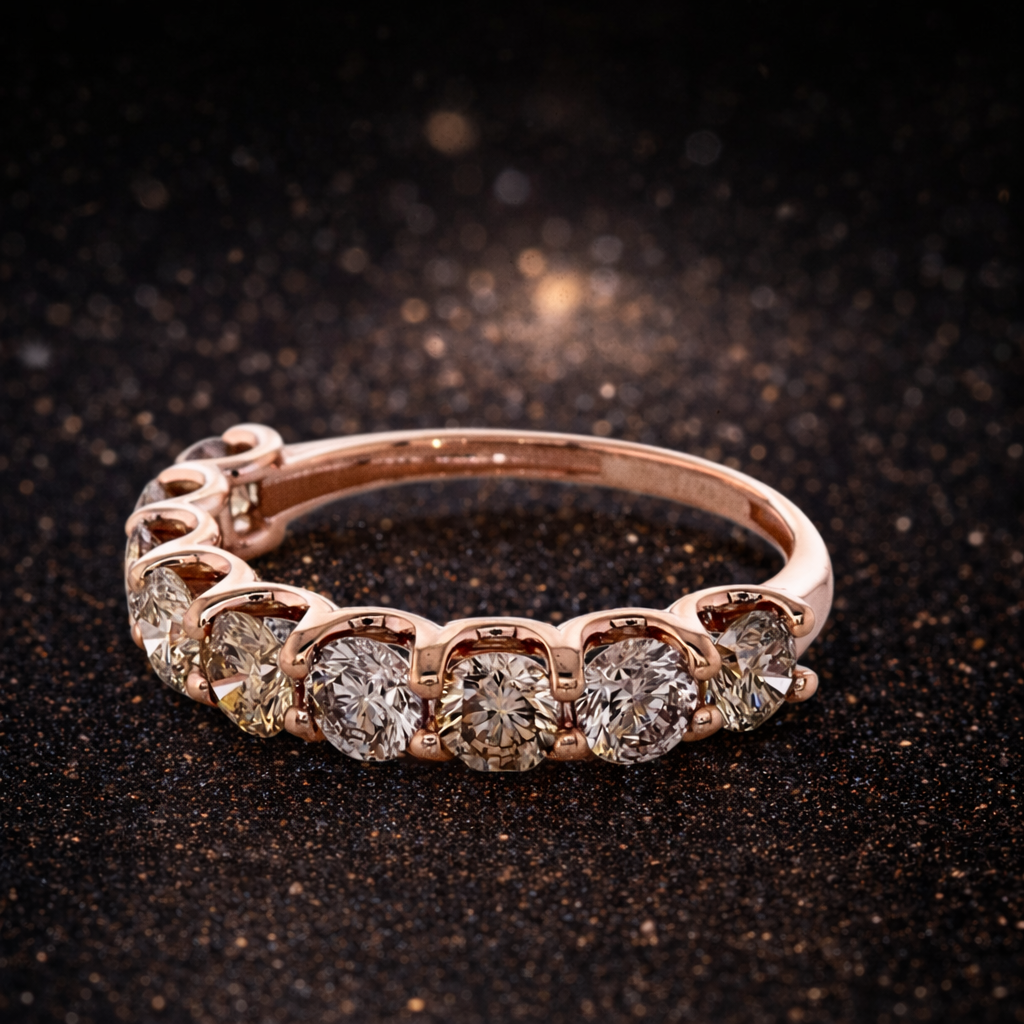 Ring aus 14 Karat Roségold mit 1,69 ct natürlichen Farbdiamanten – IGI zertifiziert