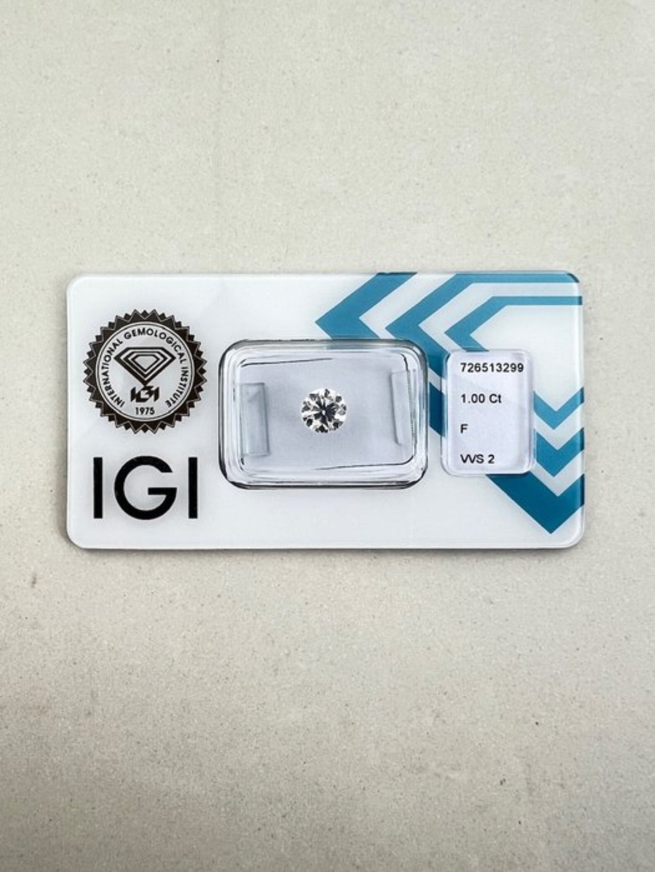 1.00 ct Naturdiamanten F / VVS2 - IGI zertifiziert