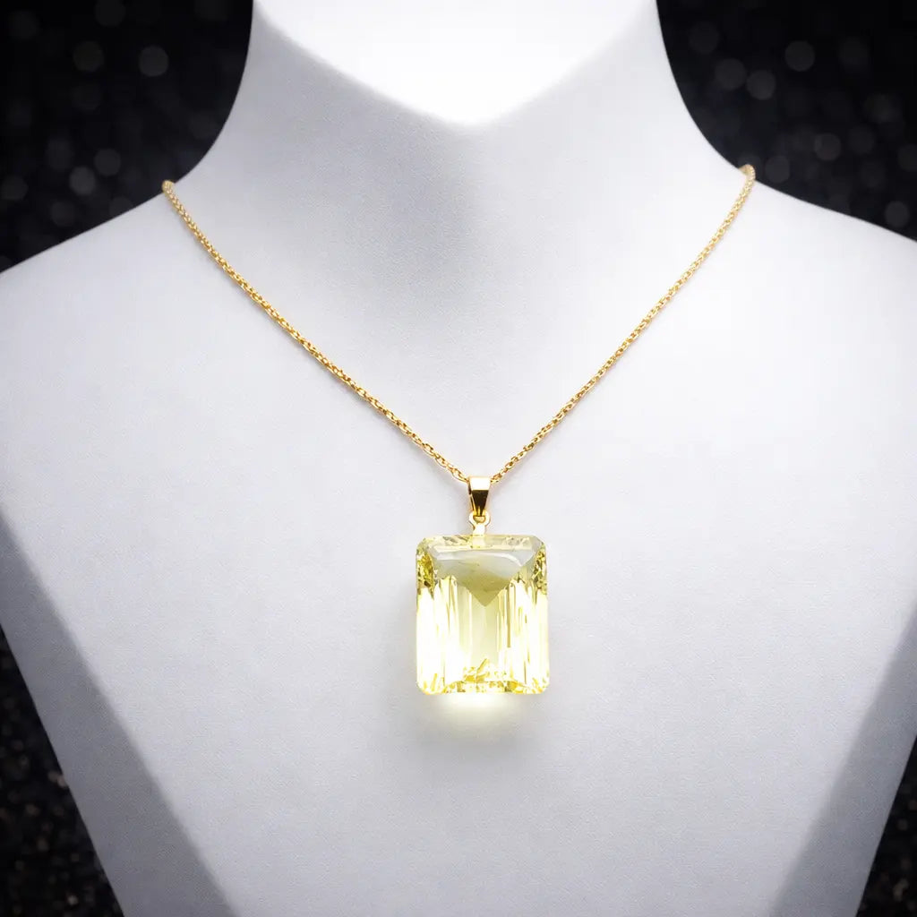 18 kt Gelbgold Halskette mit Citrin-Anhänger – 17,40 ct Cheap.Diamonds