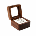 Weiss* Tragbare Holz-Ringbox mit Magnetverschluss Papas.Diamonds.World
