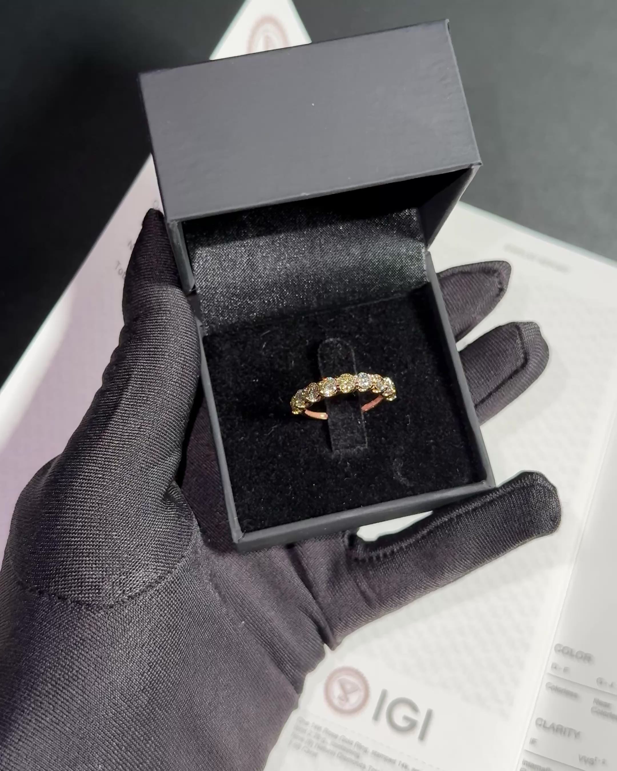 Ring aus 14 Karat Roségold mit 1,69 ct natürlichen Farbdiamanten – IGI zertifiziert