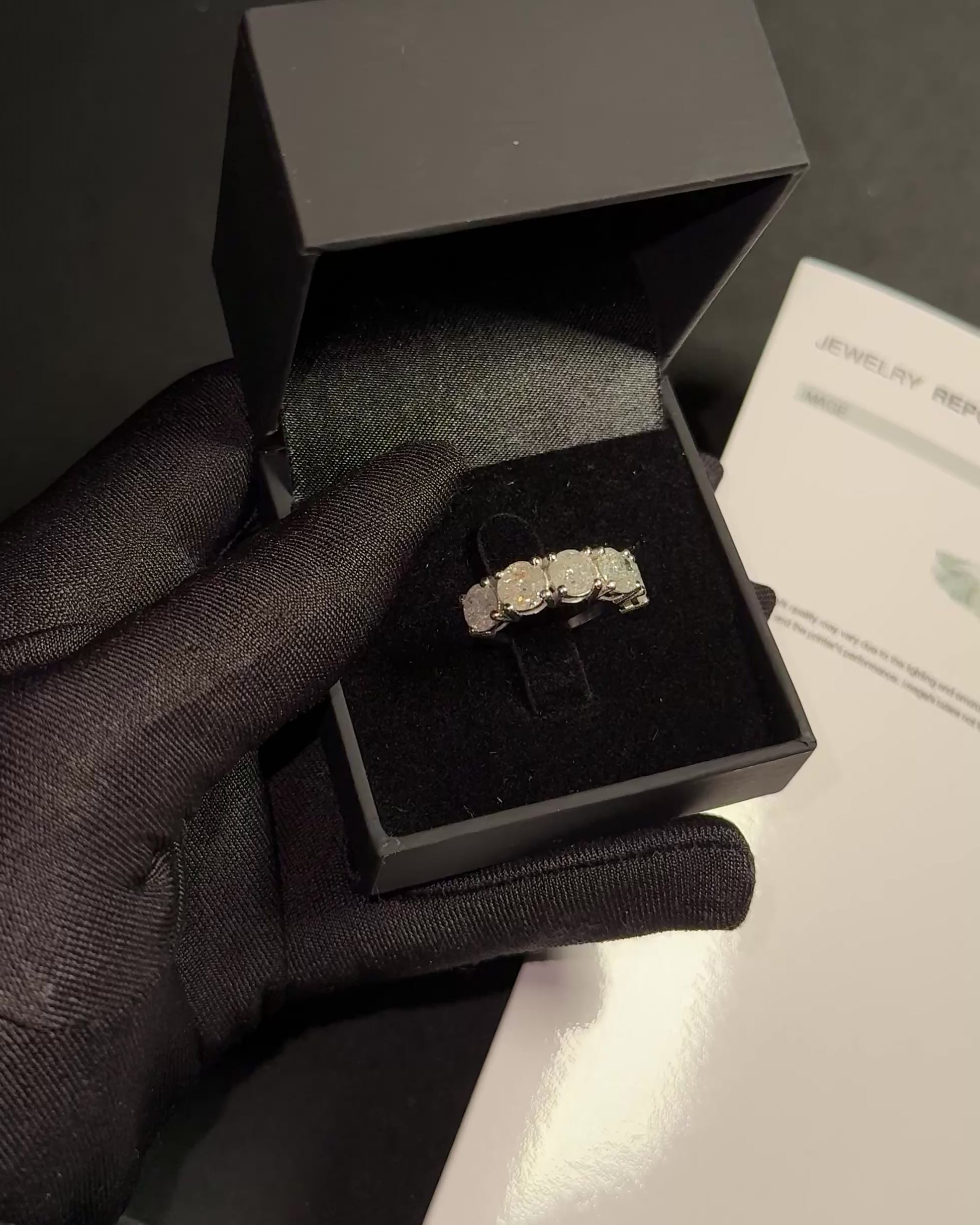 Half Eternity Diamantring – 14 kt Weißgold | 4,32 ct Naturdiamanten-zertifiziert