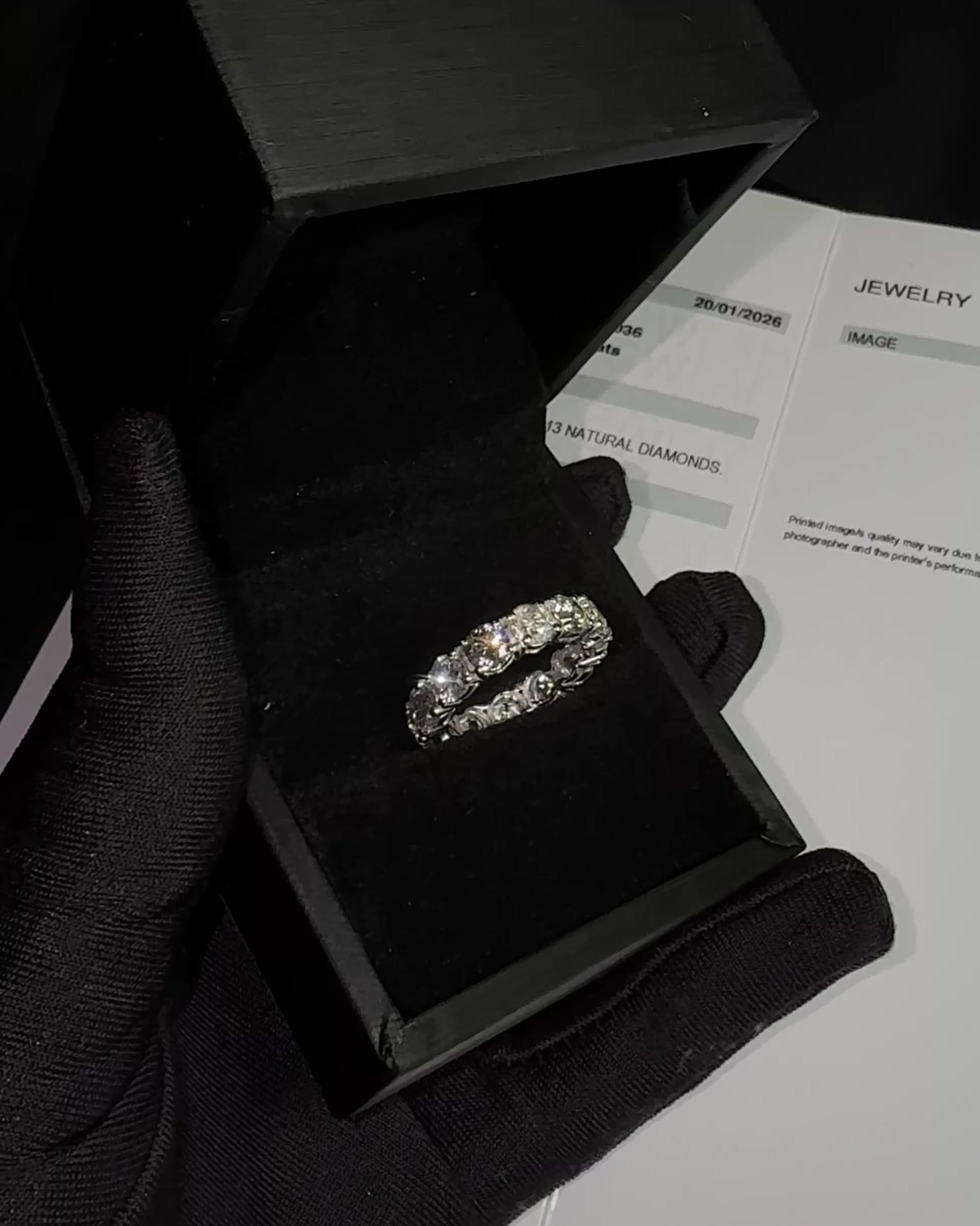 Ewigkeitsring 14 kt Weißgold - 6,40 ct Naturdiamanten zertifiziert