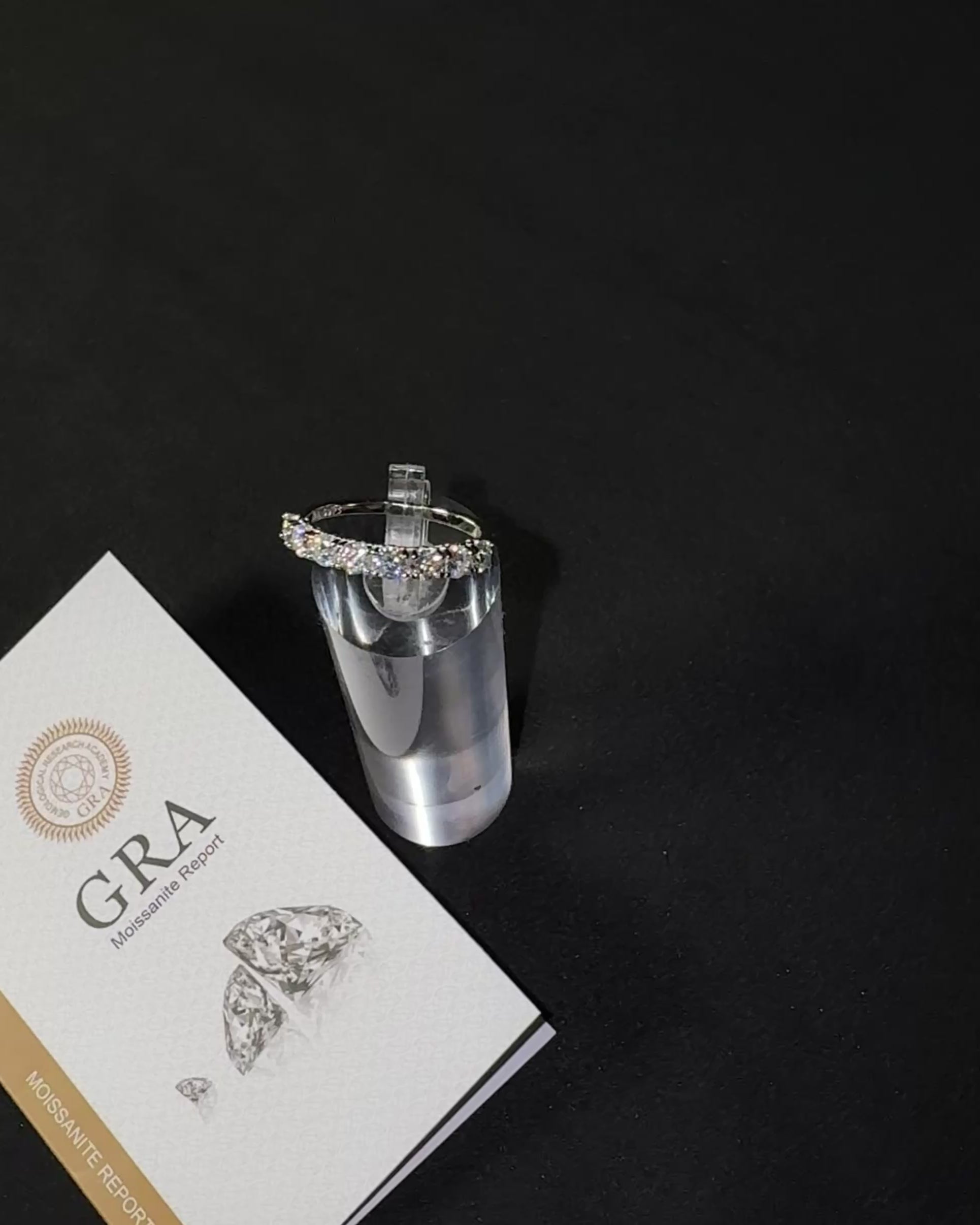 BAMOER 8 Moissanit steine Ring – D Farbe | VVS1 | GRA Zertifiziert | 925 Sterling Silber