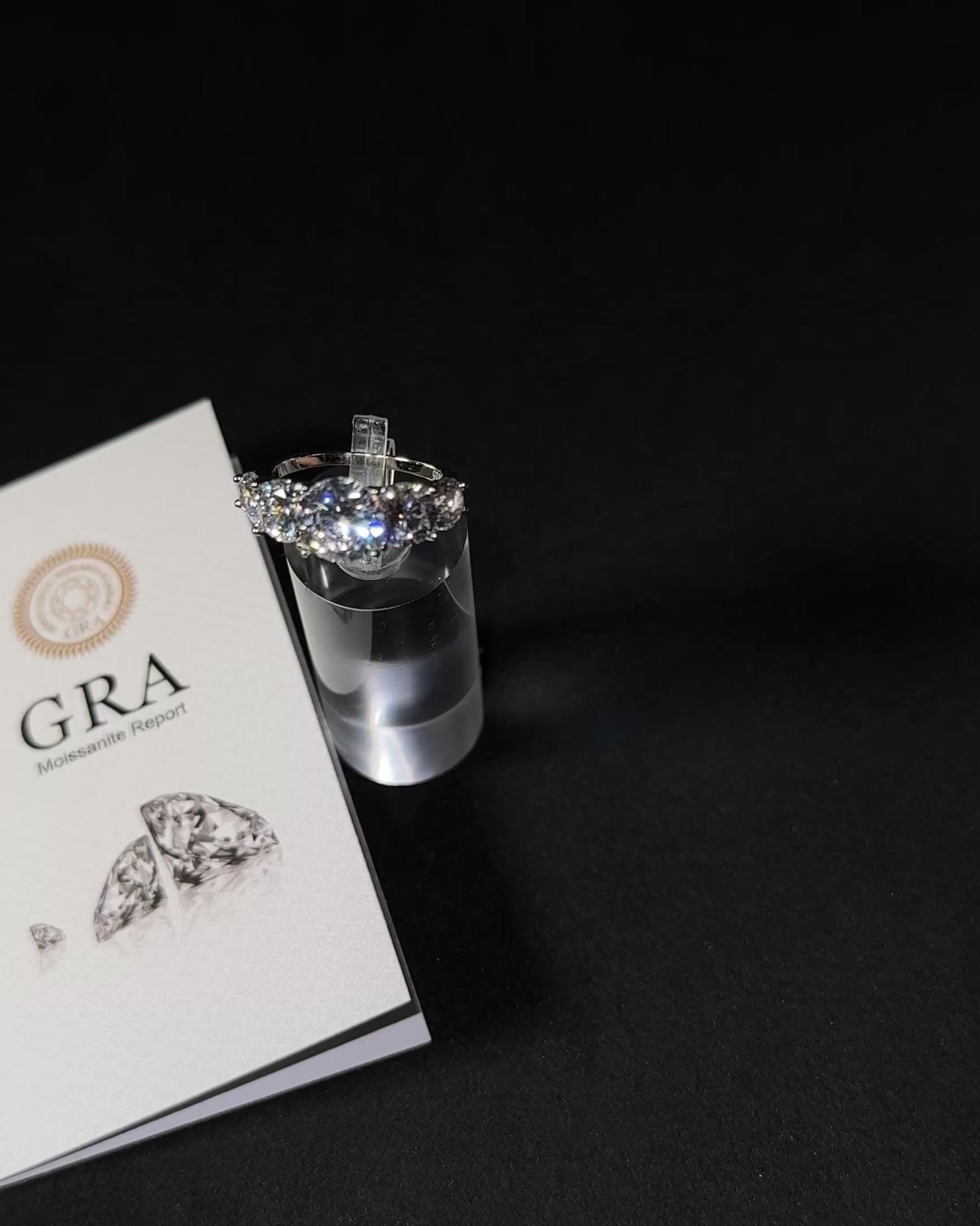 Moissanit Verlobungsring – D Farbe | VVS1 925 Sterling Silber | Mit GRA Zertifikat