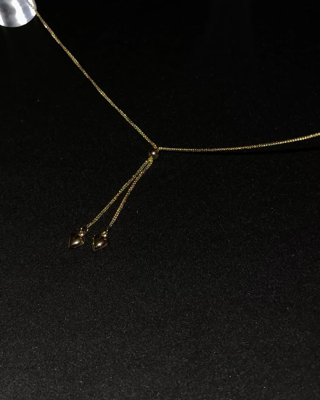 Handgefertigte Halskette mit Herz-Anhängern – 18 Karat Gelbgold (750)