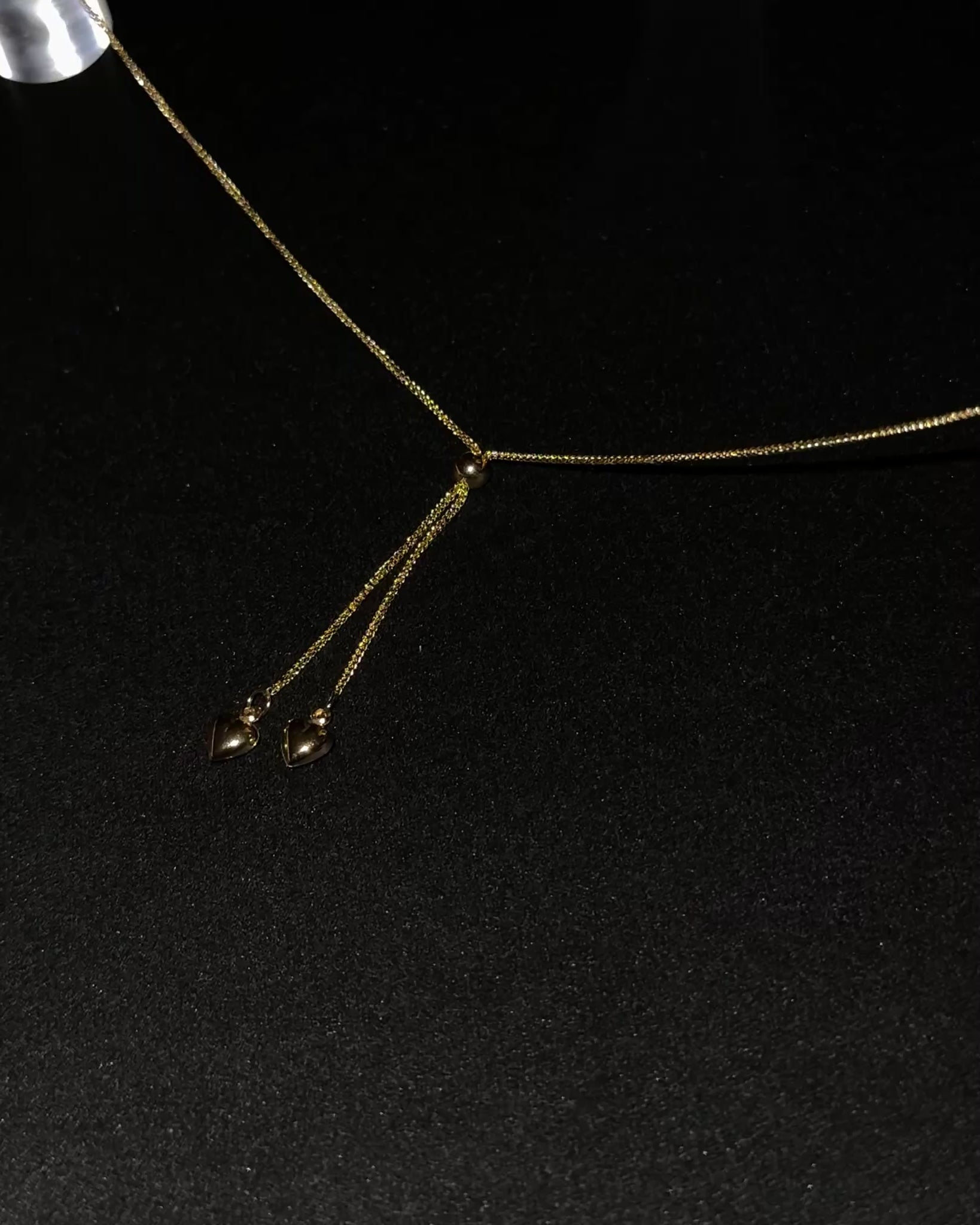 Handgefertigte Halskette mit Herz-Anhängern – 18 Karat Gelbgold (750)