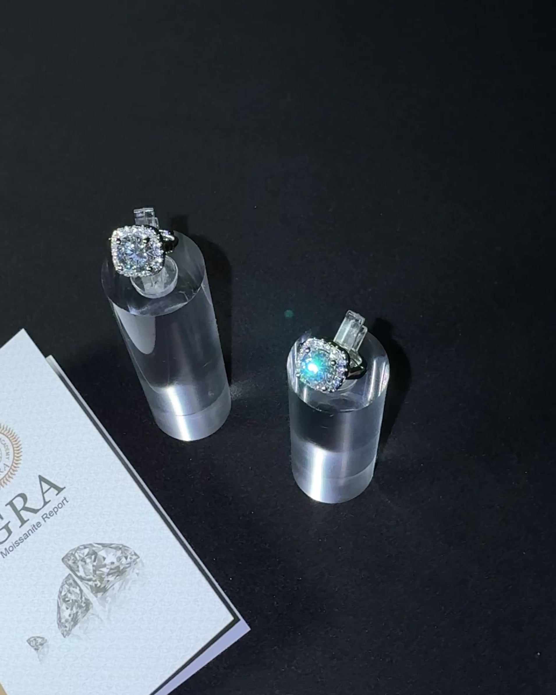 1 Karat Moissanit Ohrringe (0,5 ct pro Stein) – D-Farbe | VVS1 | Mit GRA Zertifikat | 925 Sterling Silber